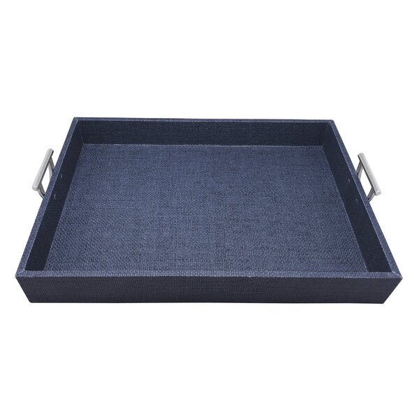 Mariposa Faux Grass Cloth Metal Tray Wayfair   Faux Grass Cloth Metal Tray 